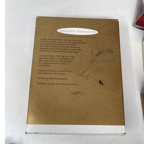HALLMARK’S Star Trek Romulan Warbird Light Ornament Magic 1995 VINTAGE Keepsake - Picture 5 of 7